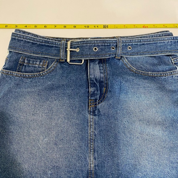 I JOAH Urban Basics U2B medium mini denim skirt with belt and pockets - Picture 3 of 14